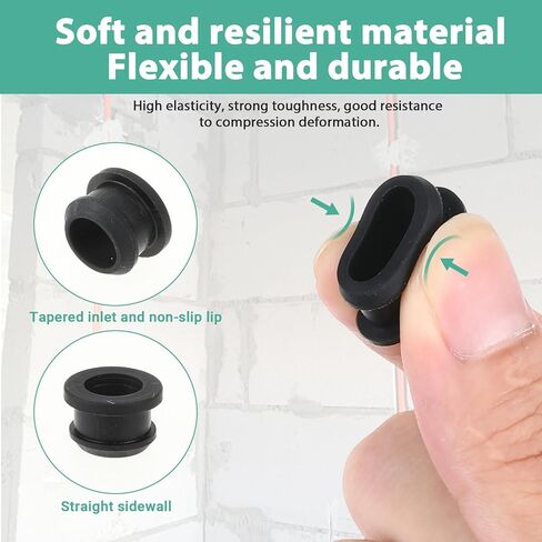 10 Pcs 1/2 Inch Drill Hole Rubber Grommets 3/8 Inch ID Silicone Rubber Top Hat Rubbers Gasket Automotive Firewall Wire Cable Protector Gasket Ring Waterproof Grommet for Wire Firewall Cable Protection in Saudi Arabia