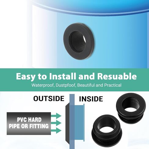 10 Pcs 1/2 Inch Drill Hole Rubber Grommets 3/8 Inch ID Silicone Rubber Top Hat Rubbers Gasket Automotive Firewall Wire Cable Protector Gasket Ring Waterproof Grommet for Wire Firewall Cable Protection in Saudi Arabia