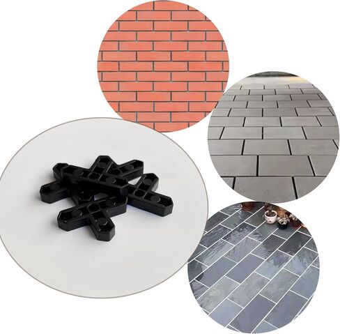 Professional Paving Spacer 100 Pcs 3/8 Inch Plastic Brick Spacers - Heavy Duty Tile Leveling Spacers for Pavers, Concrete Blocks, and Landscaping Projects T shape Clips (Black) in Saudi Arabia