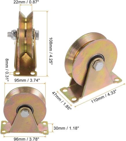 Tool Parts and Accessories V Groove Caster 3.74" V-Shaped Sliding Gate Wheel for Inverted Track (#CN-140824-15236) in Saudi Arabia