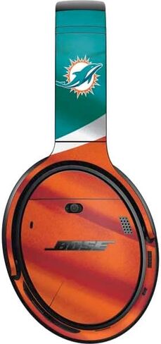 غلاف صوتي من Skinit متوافق مع سماعات الرأس Bose QuietComfort 35 II - تصميم NFL Miami Dolphins المرخص رسميًا in Saudi Arabia