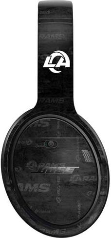 ملصق صوتي من Skinit متوافق مع سماعات الرأس Bose QuietComfort 35 - تصميم أسود وأبيض مرخص رسميًا من NFL Los Angeles Rams in Saudi Arabia