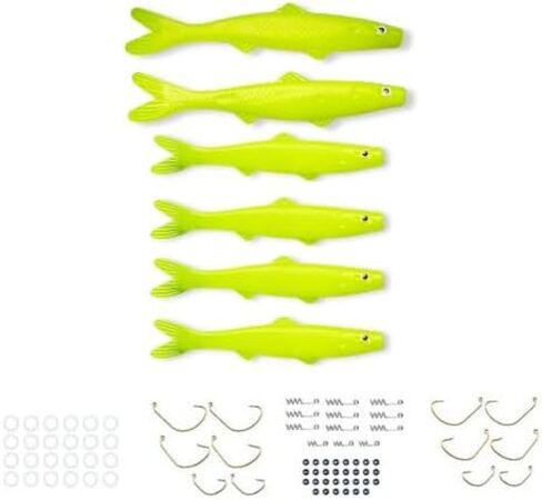 Banjo Minnow Yellow Minnows + Lifelike Lure for All Fish + Durable Material That Catches Fish + Freshwater & Saltwater Fishing Lure + Hooks & Anchors in Saudi Arabia