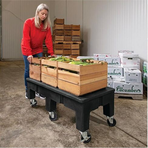 PolyMight Mobile Heavy-Duty Poly Dunnage Rack with Caster Wheels for Warehouses and Commercial Industrial Storage 36" x 22" x 16" with 600 lb Capacity in Saudi Arabia