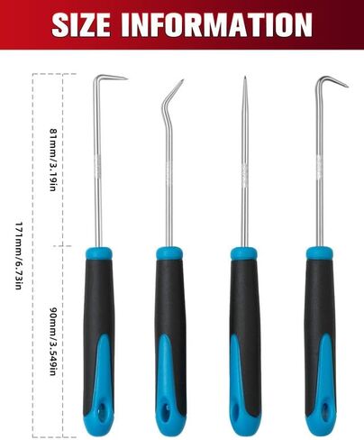 4 Pcs Hook and Pick Set - Precision Automotive Mechanic Tools for Oil Seal Removal, Gasket Scraper, O-Ring Puller, Electrical Wiring Repair Kit in Saudi Arabia