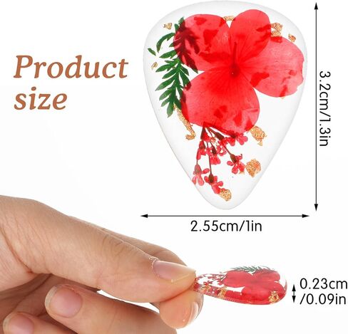 8 PCS Flower Guitar Picks, Pink Guitar Picks Dried Flower Resin Guitars Plectrums Heavy Handmade Colorful Guitars Plectrums Dried Flowers PET Cool Pick for Bass Electric Acoustic Ukulele, Multicolor in Saudi Arabia