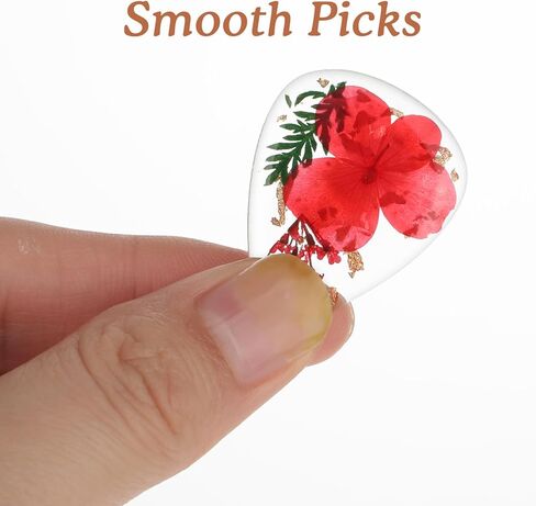 8 PCS Flower Guitar Picks, Pink Guitar Picks Dried Flower Resin Guitars Plectrums Heavy Handmade Colorful Guitars Plectrums Dried Flowers PET Cool Pick for Bass Electric Acoustic Ukulele, Multicolor in Saudi Arabia