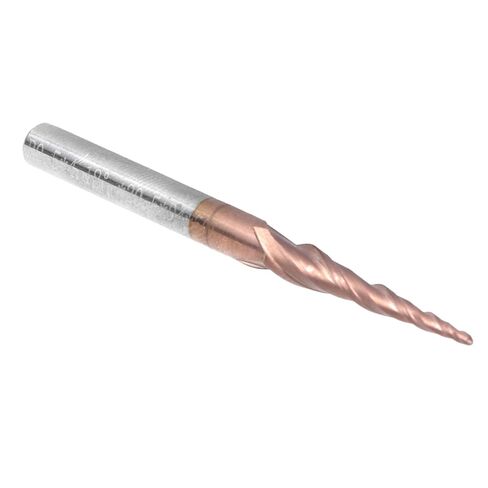 Tapered Nose End Mill CNC Router Bits, Antique Brass Plated 2 Flute, R0.5x20.5xD4x50, Tungsten Carbide Material for Cutting, End Milling and Grooving in Saudi Arabia