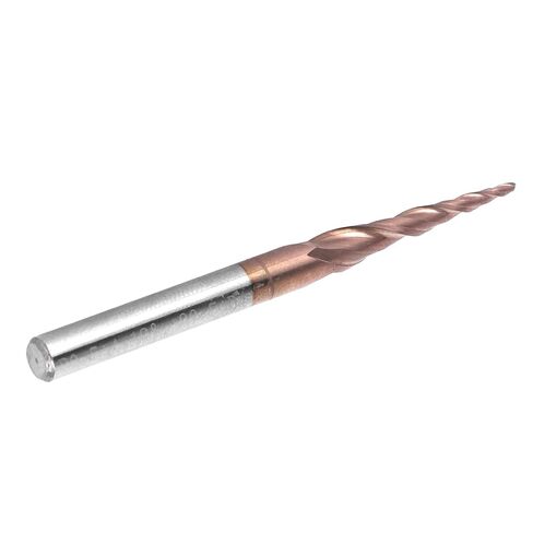 Tapered Nose End Mill CNC Router Bits, Antique Brass Plated 2 Flute, R0.5x20.5xD4x50, Tungsten Carbide Material for Cutting, End Milling and Grooving in Saudi Arabia