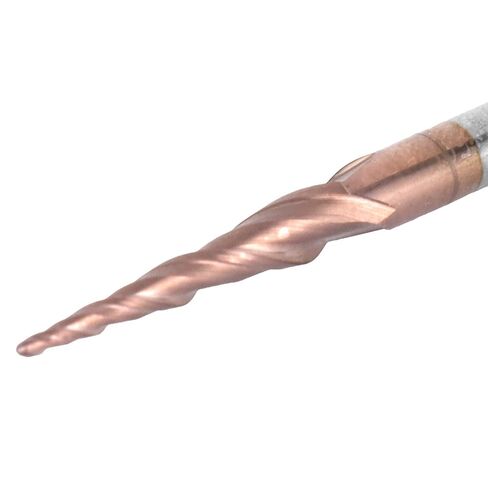 Tapered Nose End Mill CNC Router Bits, Antique Brass Plated 2 Flute, R0.5x20.5xD4x50, Tungsten Carbide Material for Cutting, End Milling and Grooving in Saudi Arabia