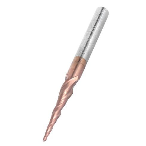 Tapered Nose End Mill CNC Router Bits, Antique Brass Plated 2 Flute, R0.5x20.5xD4x50, Tungsten Carbide Material for Cutting, End Milling and Grooving in Saudi Arabia