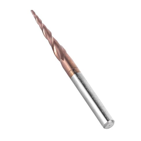Tapered Nose End Mill CNC Router Bits, Antique Brass Plated 2 Flute, R0.5x20.5xD4x50, Tungsten Carbide Material for Cutting, End Milling and Grooving in Saudi Arabia