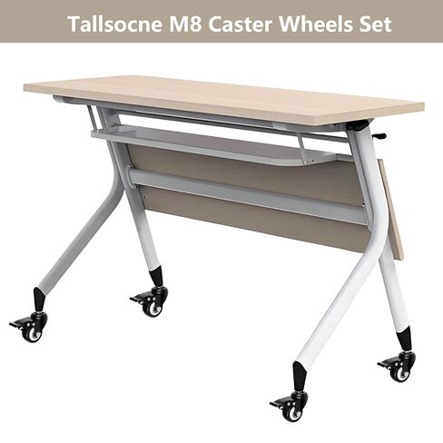 مجموعة عجلات M8 مكونة من 12، عجلات دوارة شديدة التحمل مقاس 2 بوصة مع فرامل مزدوجة وجذع ملولب M8 × 15 مم، سعة 400 رطل للمكتب، ومنضدة العمل، والعربة in Kuwait