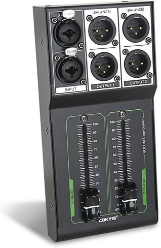 وحدة تحكم في مستوى صوت ستيريو سلبي، وحدة تحكم في استوديو ستيريو بمدخلين ومخرجين XLR، التوصيل والتشغيل لمكبرات صوت الاستوديو، صوت منزلي مع واجهات معدنية، رائعة للأداء المباشر in Kuwait