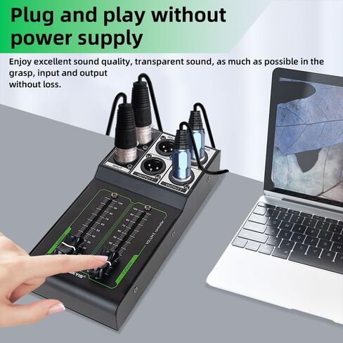 وحدة تحكم في مستوى صوت ستيريو سلبي، وحدة تحكم في استوديو ستيريو بمدخلين ومخرجين XLR، التوصيل والتشغيل لمكبرات صوت الاستوديو، صوت منزلي مع واجهات معدنية، رائعة للأداء المباشر in Kuwait