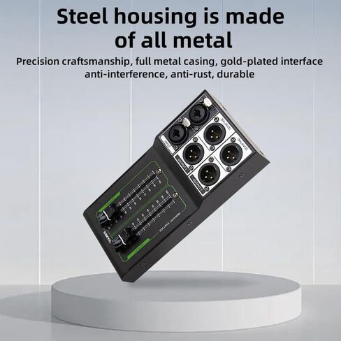 وحدة تحكم في مستوى صوت ستيريو سلبي، وحدة تحكم في استوديو ستيريو بمدخلين ومخرجين XLR، التوصيل والتشغيل لمكبرات صوت الاستوديو، صوت منزلي مع واجهات معدنية، رائعة للأداء المباشر in Kuwait