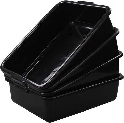 4-Pack Plastic Commercial Bus Box, 32 L Black Large Bus Tub in Kuwait
