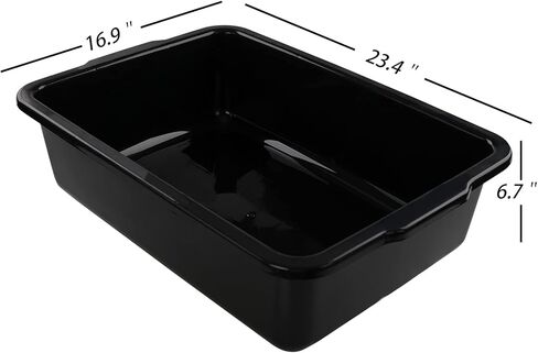 4-Pack Plastic Commercial Bus Box, 32 L Black Large Bus Tub in Kuwait