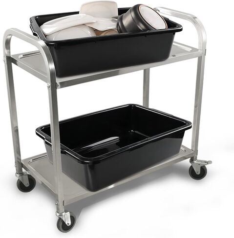 4-Pack Plastic Commercial Bus Box, 32 L Black Large Bus Tub in Kuwait