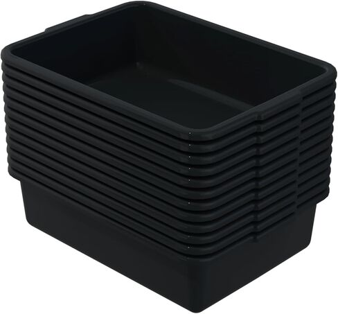 12 عبوة من أحواض الحافلات التجارية، حوض غسيل أطباق المطاعم البلاستيكي سعة 13 لتر، صندوق حافلة الخدمة، أسود in Kuwait