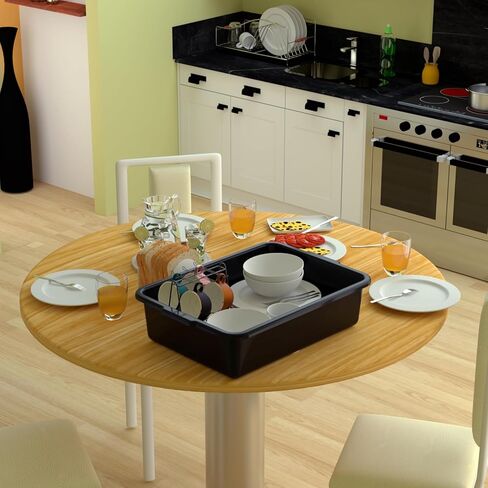 12 عبوة من أحواض الحافلات التجارية، حوض غسيل أطباق المطاعم البلاستيكي سعة 13 لتر، صندوق حافلة الخدمة، أسود in Kuwait