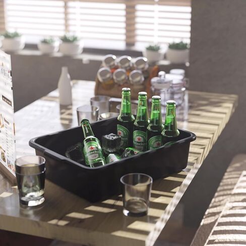 12 عبوة من أحواض الحافلات التجارية، حوض غسيل أطباق المطاعم البلاستيكي سعة 13 لتر، صندوق حافلة الخدمة، أسود in Kuwait