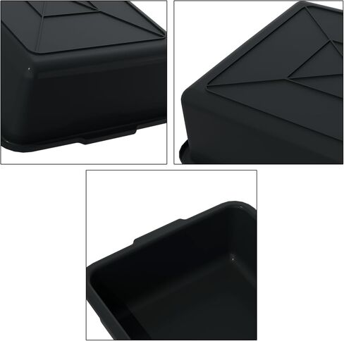 12 عبوة من أحواض الحافلات التجارية، حوض غسيل أطباق المطاعم البلاستيكي سعة 13 لتر، صندوق حافلة الخدمة، أسود in Kuwait