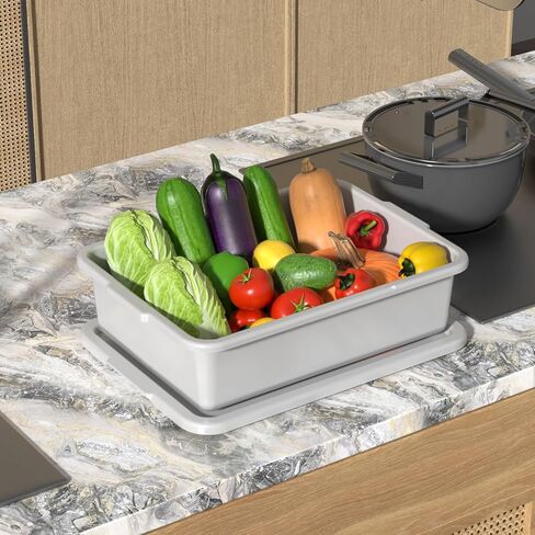15 L Plastic Commercial Bus Box with Lid, 12-Pack Restaurant Dish Tub, Gray in Saudi Arabia