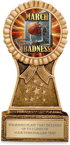 Awards4U 2026 March Funny Basketball Trophy for Tournament Last Place - Customizable Loser Trophies for Worst Bracket -Madness or Badness Award - Personalized Engraving with Gold Plate in Kuwait