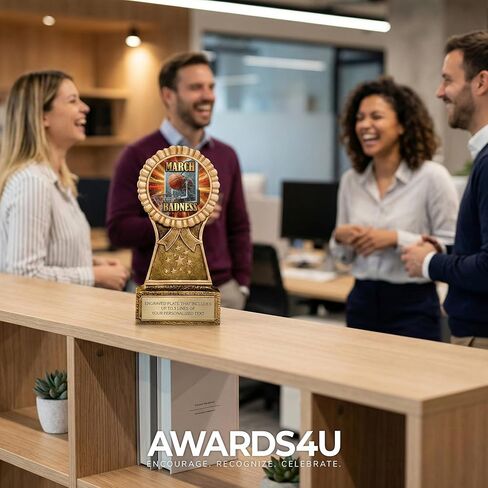 Awards4U 2026 March Funny Basketball Trophy for Tournament Last Place - Customizable Loser Trophies for Worst Bracket -Madness or Badness Award - Personalized Engraving with Gold Plate in Kuwait