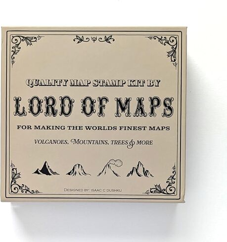 Lord of Maps Fantasy Mapping Map Stamp Textion - طوابع مطاطية من 18 قطعة من أجل TTRPG ، بناء العالم ، خرائط المعركة ، اليومية ، الفنون والحرف - القلاع ، القرى ، الأبراج in Kuwait
