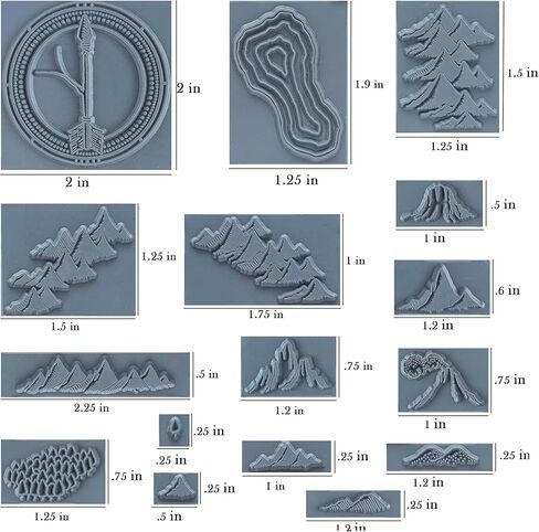 Lord of Maps Fantasy Mapping Map Stamp Textion - طوابع مطاطية من 18 قطعة من أجل TTRPG ، بناء العالم ، خرائط المعركة ، اليومية ، الفنون والحرف - القلاع ، القرى ، الأبراج in Kuwait