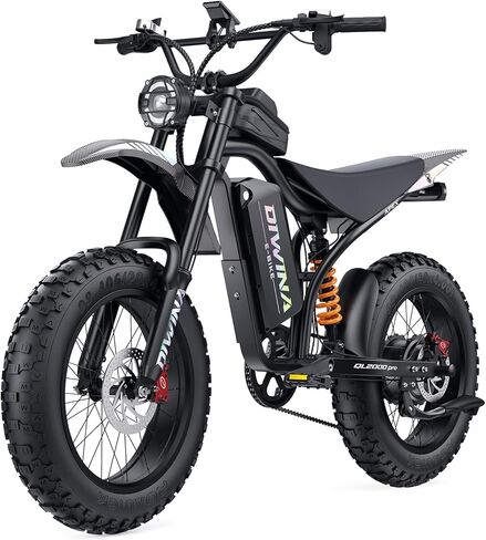 Electric Bike for Adults-3000W/5000W Peak, 60V 32/36AH Battery, 40/45MPH 100 Miles Long Range Ebike, Fat Tire 20Inch, 7-Speed Hydraulic Brake, Electric Dirt Bike Snow Commuter in Saudi Arabia