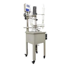 TECHTONGDA 10L Jacketed Reactor 110V Single Layer Glass Reactor Rotating Speed 60-600RPM, Lab Chemical Reaction Vessel with Heating and Digital Display for Reaction Distillation in Kuwait