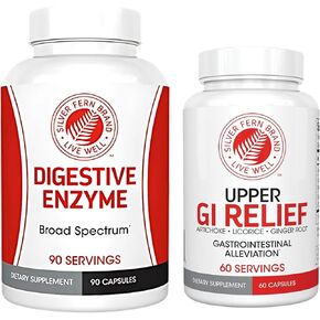 العلامة التجارية Silver Fern - مجموعة دعم الهضم العلوي والسفلي - حزمة إنزيمات الجهاز الهضمي والإغاثة الهضمية in Kuwait