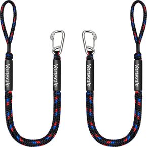4FT Bungee Dock Line 2-Pack, Marine Grade 316 Stainless Steel Clips, Heavy Duty Boat Mooring Rope with Foam Floats, Shock Absorbing Lines for Boats, Jet Ski, Pontoon, Kayak Accessories in Saudi Arabia