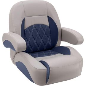 كرسي الكابتن العائم الفاخر منخفض الظهر من DeckMate - رمادي وكحلي in Kuwait