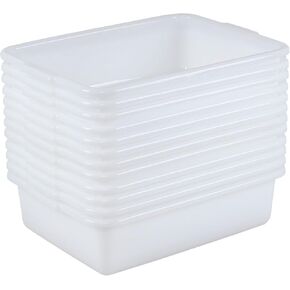 12 عبوة من أحواض الحافلات التجارية بسعة 13 لتر، صندوق كبير للحافلات، أحواض أطباق المطاعم، باللون الأبيض in Kuwait