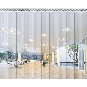 ستارة شريطية من مادة PVC لغرفة التجميد، مقسم باب شفاف، ستارة مقاومة للماء والرياح للشرفة، 225 × 270 سم (88.58 × 106.3 بوصة) - متينة وسهلة التركيب in Kuwait