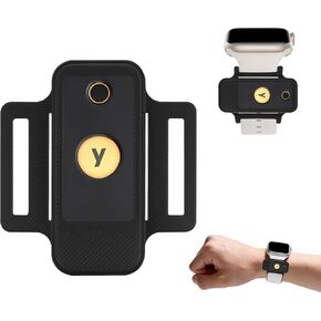 حامل حزام الساعة متوافق مع YubiKey 5/5C NFC، غطاء حافظة لمفتاح أمان Yubico، مرن، أسود in Kuwait