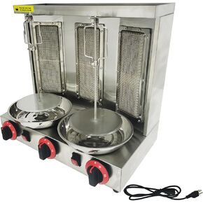 Shawarma Grill Machine with 3 Burners LP Gas Kebab Gyro Grill Machine Vertical Rotating Broiler for Home Restaurant Kitchen Party in Kuwait