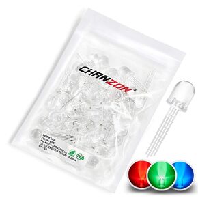 Chanzon 50 جهاز كمبيوتر شخصى 10mm RGB متعدد الألوان LED أضواء الصمام الثنائي الأنود المشترك (شفاف مستدير شفاف 3 ألوان) 4 دبوس لمبة إضاءة ساطعة مصابيح مكونات إلكترونية مؤشر الثنائيات الباعثة للضوء in Kuwait