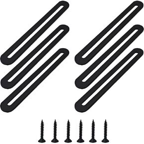 6 قطع 155 مم/6.1 بوصة لوحة إصلاح مسطحة قابلة للتعديل مع فتحة، دعامة مستقيمة من الفولاذ المقاوم للصدأ باللون الأسود، دعم تثبيت مسطح للأثاث الخشبي، موصل إصلاح DIY مع براغي in Kuwait