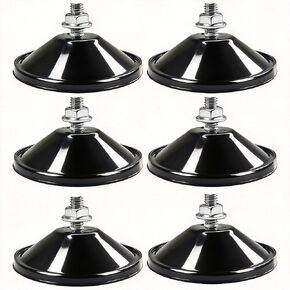 M6 x 14 6 قطع أكواب شفط سوداء شديدة التحمل، كوب شفط عالي التحمل ملولب مع براغي للتركيب - أكواب شفط قوية للنوافذ والزجاج والسيارات - حامل وسادة شفط متعدد الأغراض in Kuwait