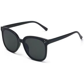 Unisex Polarized Retro Black Sunglasses - Classic Square Frame - UV400 Protection - HD Polarized Lenses - Men's & Women's Sunglasses in Kuwait