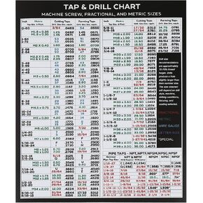 مخطط الحنفية والحفر المغناطيسي لبرغي الماكينة، والأحجام الجزئية، والمترية، مع مكافئ عشري، مخطط مرجعي للمعلومات المغناطيسية لميكانيكا CNC والمتجر والمرآب وعمال الخشب والأعمال اليدوية in Kuwait