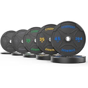 Synergee Bumper Plates – Durable Olympic Weight Plates, Low-Bounce Rubber for Strength Training, Powerlifting, and Functional Workouts. in Saudi Arabia