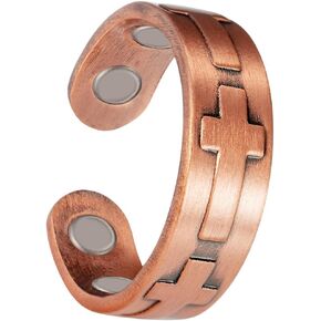 EnerCoppeX Copper Magnetic Ring for Women, Lymphatic Drainage Adjustable Ring, 3500 Gauss Magnet (Y) in Kuwait