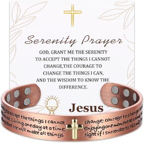 سوار MagEnergy النحاسي للرجال، سوار مغناطيسي متقاطع بقوة 12X مع مغناطيس غاوس 3800، 99.99% من النحاس الصلب النقي، هدية مجوهرات رجالية قابلة للتعديل (صلاة الصفاء) in Kuwait