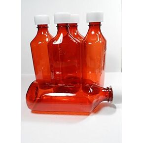 6 عبوات من زجاجات الدواء/المشروبات الكحولية البيضاوية المتدرجة الجديدة بوزن 8 أونصة مع أغطية in Kuwait